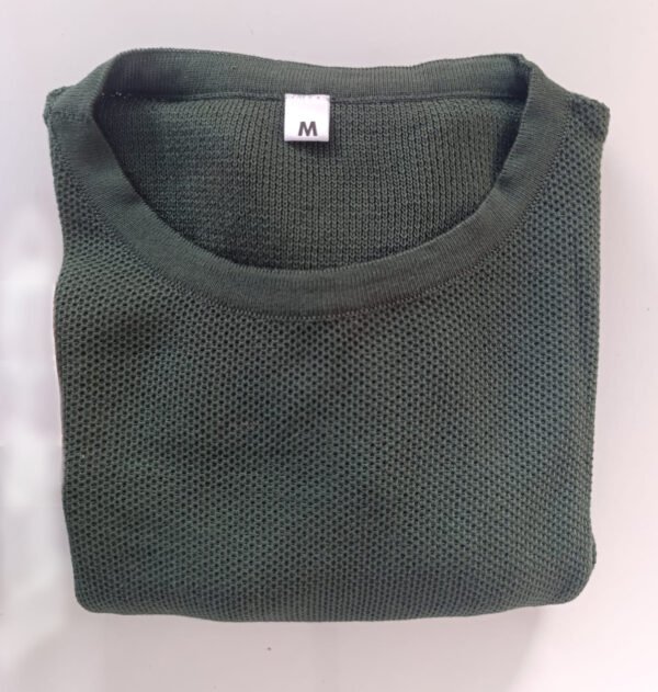 Playera tejida color verde botella texturizada